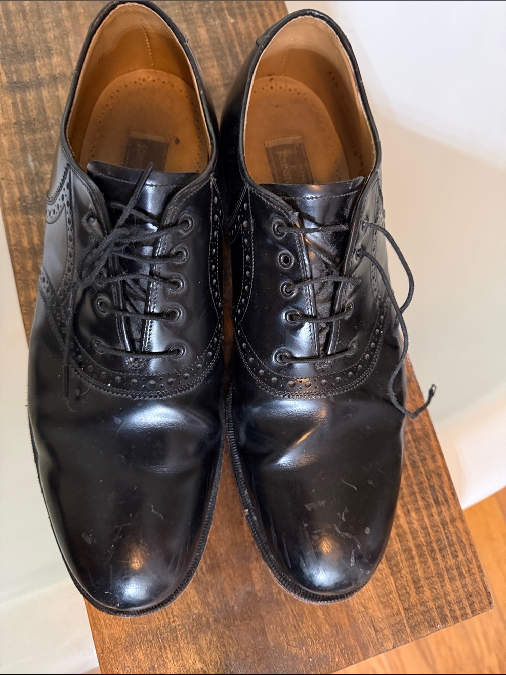 Johnson and Murphy Black Dress Shoes 11.5 D/B